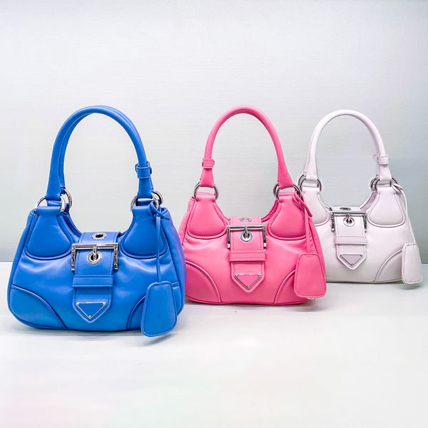 

mens handle prad half moon shoulder bag luxury designer fashion handbags cross body totes bag womens wallet genuine leather weekender pink u