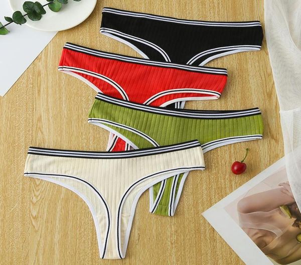 

women039s panties 3pcs low waist thongs pants intimate lingerie gstring comfortable solid color underwear underpants4680016, Black;pink