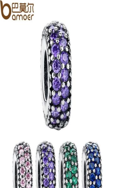 

style authentic 925sterlingsilver inspiration within spacer clear cz charm fit bme bracelet diy accessories original who78348134175919, Black