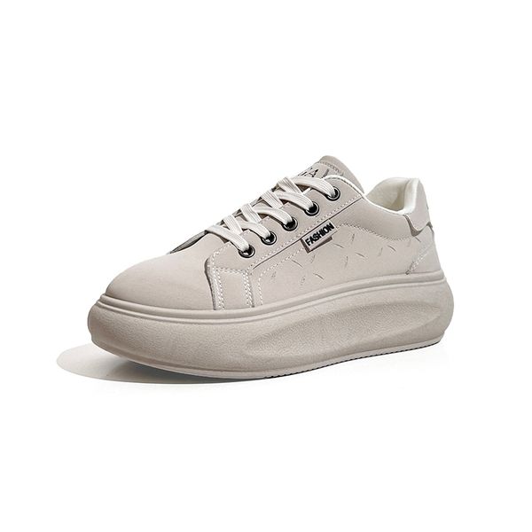 

fashion women designer casual shoes leather platform sneakers woman girls beige yellow grey outdoor womens lace-up flat sports trainers shoe, Black
