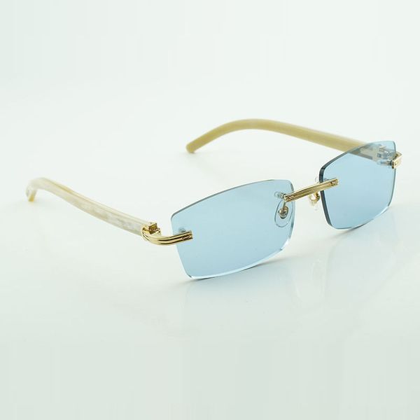 

new buffs sunglasses male and female white buffalo horns sunglasses 3524012-o size: 56-17-140mm, White;black