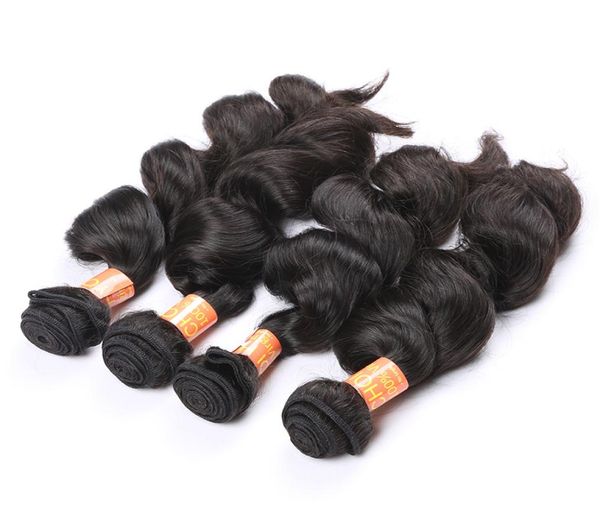 

brazilian hair extensions 4pcs loose curly style hair weft natural color real brazilian peruvian indian malaysian remy human hair 9045749, Black