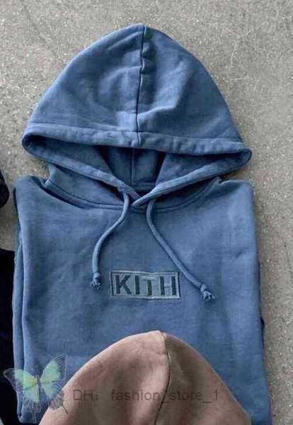 

kith essentialhoodie embroidery hoodie men women box hooded sweatshirt quality inside tag pvqy, Black