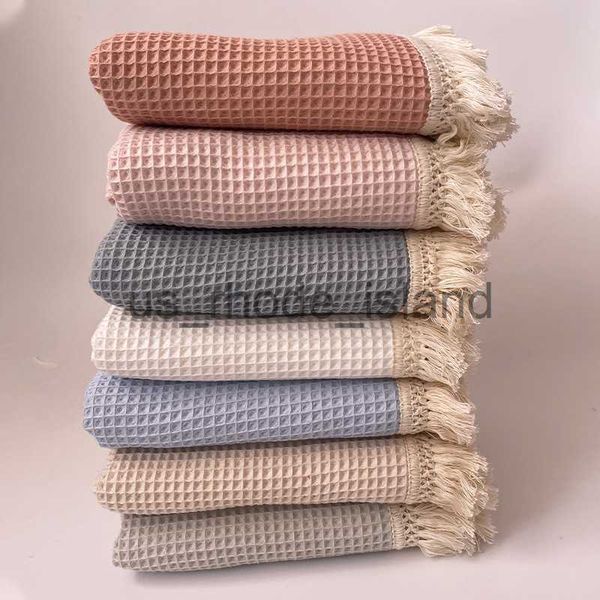 

blankets swaddling newborn baby blanket waffle tassel cotton muslin swaddle blanket baby towel wrap stroller blanket bedding items infant na