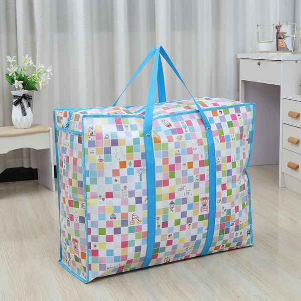 

evening bags large-capacity color coated non-woven bag thickened moisture-proof quilt storage bag moving zipper reinforced duffel bag 230801