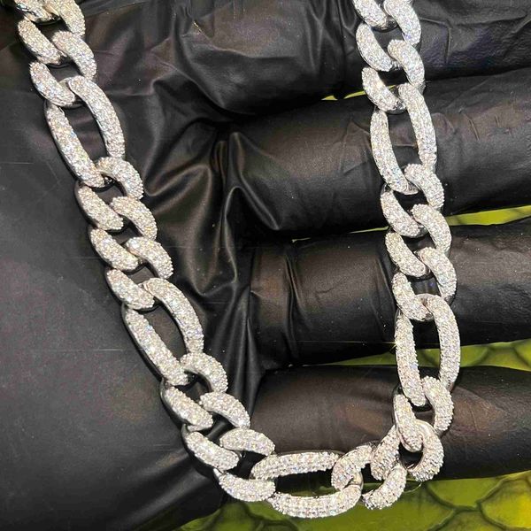 

men jewelry iced out 12mm cuban chain vvs moissanite diamond custom silver cuban link necklace