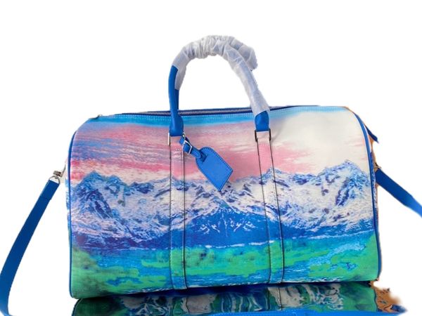 

mens duffel bags snow mountain printed graffiti handbags shoulder bags totes keepall totes airport luggage travel bag mens gym bag fitness b