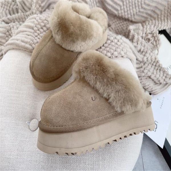 

boots designer snow boots slippers slides sheepskin shearling tazz mules women men ultra mini platform slip-on shoes ankel booties winter ug, Black