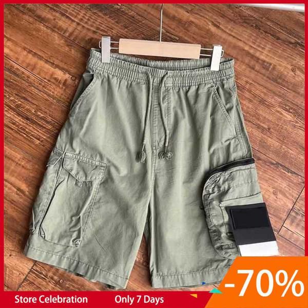 

men's pants mens shorts stones island designers cargo badge patches summer sweatpants sports trouser 2023ss big pocket overalls trouser, Black