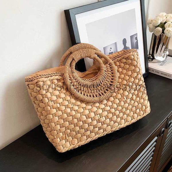 

totes bohemian straw bag women's summer handbag half moon latan women's shopping bag large capacity beach bag holiday handbagstyli