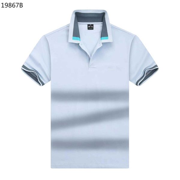 

2023 new boss men's business casual polo short sleeve polo shirt summer rib collar versatile t 0j8q, White;black