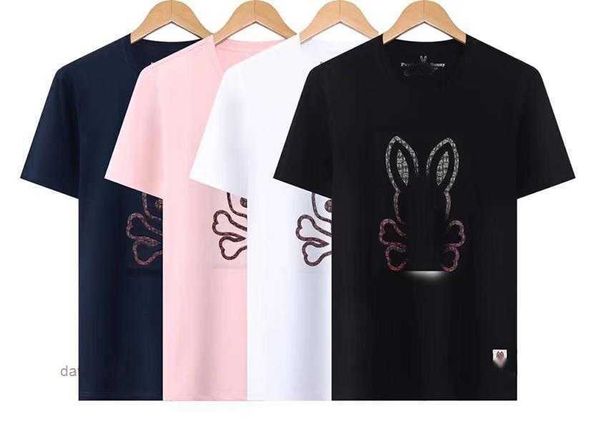 

psycho bunny transportation men t shirt classic chest small skeleton rabbit american designer shirts street fashion brand qjxf, White;black