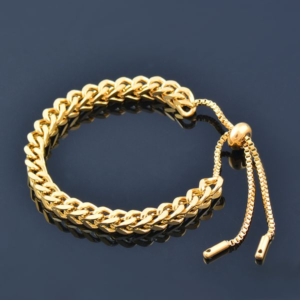 

charm bracelets sinleery fashion cuba stainless steel link chain for men adjustable couple banglet jewelry gift sl135 ssk 230802, Golden;silver