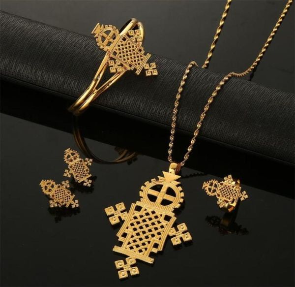 

earrings necklace ethiopian eritrean habesha gold color jewelry trendy party african traditional sets5210935, Silver