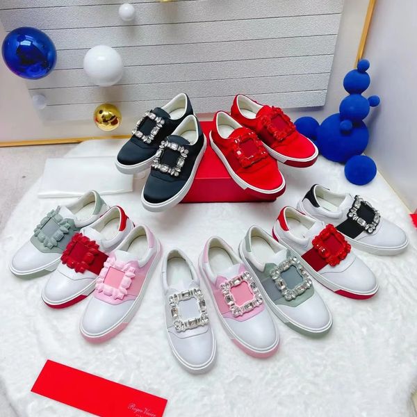 

designers women shoes barbiecore basketball shoes luxury rv vivier strass buckle rhinestone buckle loafers genuine leather hepburn wind leat