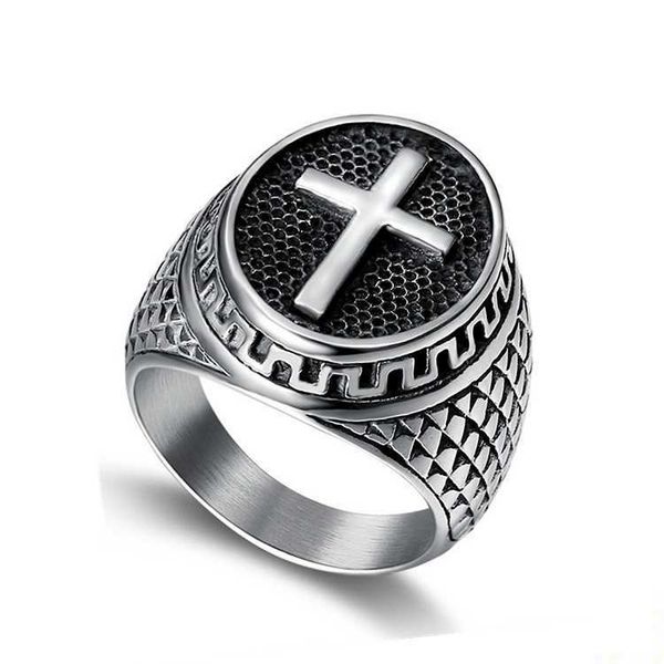 

punk ring titanium steel polished men's, Silver