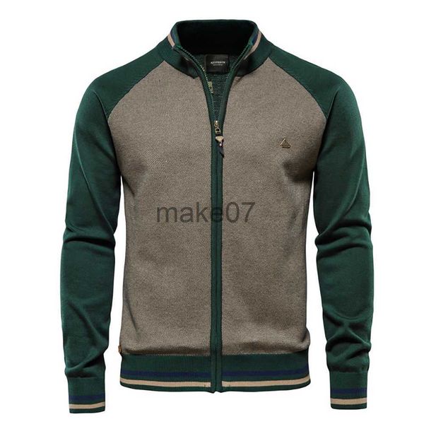 

men's sweaters aiopeson spliced cardigan men streetwear casual cotton sweater men winter fashion brand cardigans for men j230802, White;black