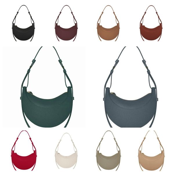 

dix half-moon bag full-grain textured/smooth calf leather tote designer zip closure crossbody fashion women hobo handbags