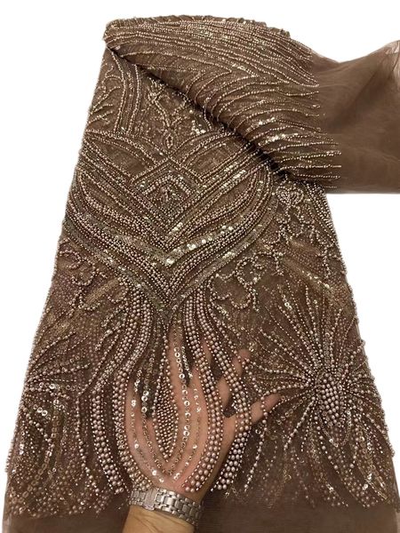 

tulle 5 yard african ladies woman sequins fabric lace beaded wedding textile net cloth banquet female sewing craft party formal dinner dress, Black;white