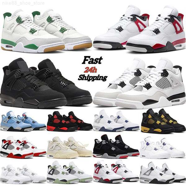 

basketball shoes military black cat 4 pine green yellow thunder men women white oreo red cement 4s fire red purple unc mens trainers sport s