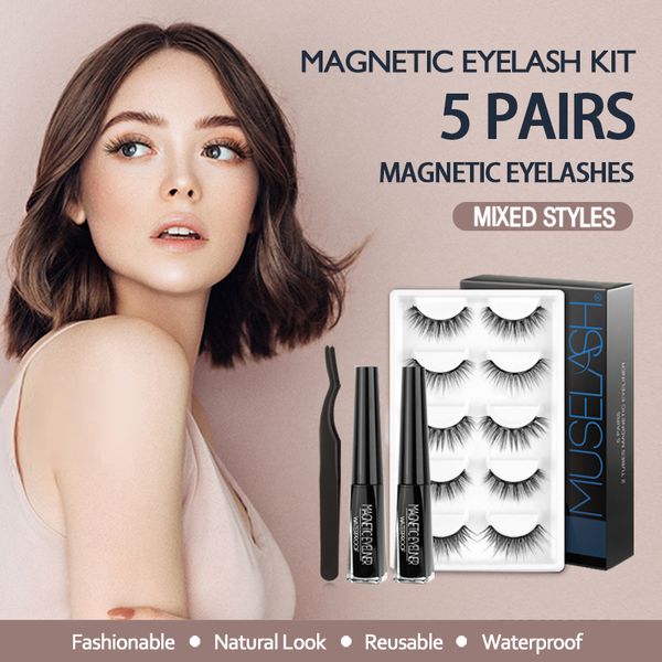 

false eyelashes muselase magnetic eyeliner tweezers set on magnets drop 230801