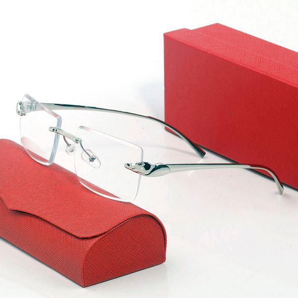 

brand designer sunglasses for men woman red oversized sunglass silver panther eyeglasses women rimless glasses polarized sun glass uv400 len, White;black