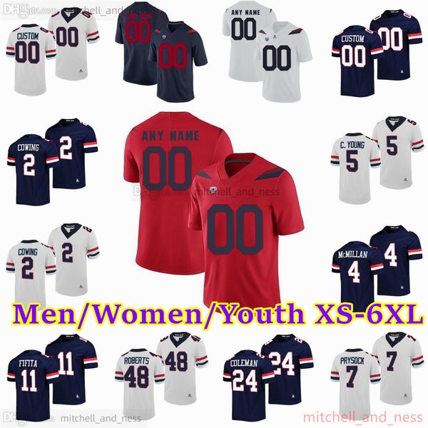 

2023-24 custom ncaa s-6xl arizona wildcats football jersey 11 noah fifita 4 tetairoa mcmillan luke plummer brightwell stefanski jr. rocker j, Black