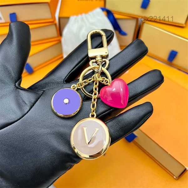 

designer keychain luxury charm heart shaped key fashion pendants gold keyring car ornament bdgy, Silver