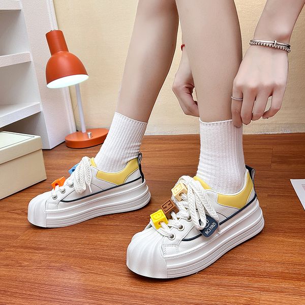 

fashion design lace-up women casual shoes designer woman black red yellow white girls womens party play style trainers leather platform snea