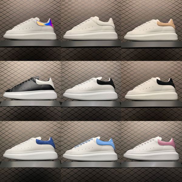 

leather shoe designer woman lace up men fashion platform oversized sneakers white black mens womens luxury velvet suede casual shoes 35-45, White;red