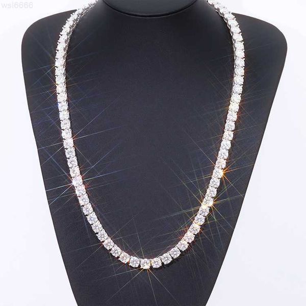 

Wholesale Price Link Chain White Gold Plated S925 Sterling Silver 6.5mm Vvs Moissanite Tennis Chain Jewelry