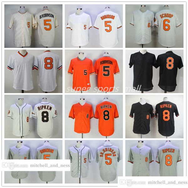 

vintage movie baseball wears jersey 8 cal ripken 5 brooks robinson 6 jonathan schoop 1953 1954 retro jerseys, Blue;black