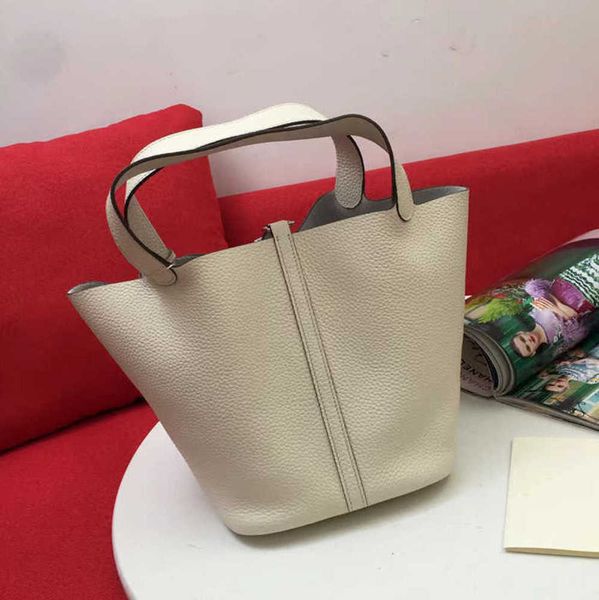 

a designer tote bag her mas handbag bagclassic vegetable basket bags picotin lock female genuine leather brand fashion handbag ddxw