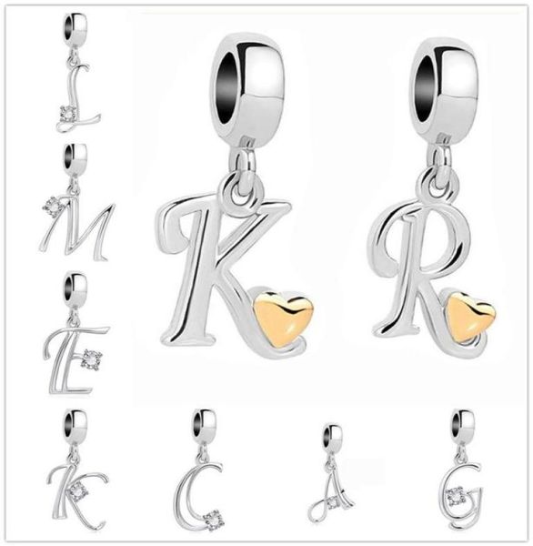 

classic charm letter az crystal pendant bead fit charms silver plated original bracelets necklaces diy women jewelry2029284745507, Black