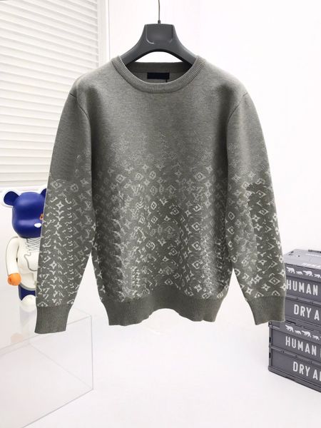 

22ss women's and men's knitted shirt round neck sweatshirt fashion printed embroidered long sleeve pullover casual sports wear rou, White;black