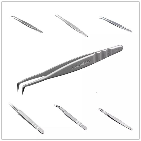

makeup tools 1pc staleks pro highprecision stainless steel te series straight curved tweezers grafting eyelashes tool 230801