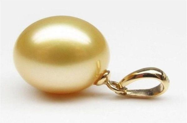 

16mm south sea natural golden shell pearl pendant necklace 14k gold clasp288h2163118, Silver