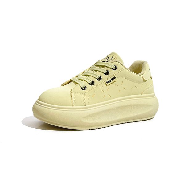 

fashion women designer casual shoes leather platform sneakers woman girls beige yellow grey outdoor womens lace-up flat sports trainers shoe, Black