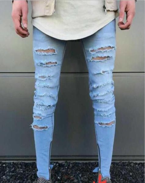

mens jeans men famous brand fashion denim jeans desinger casual pencil jeans men ripped skiny straight jean pants j1711174081535, Blue