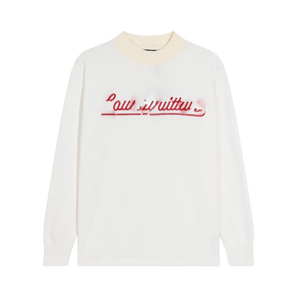 

designer mens sweater jumper sweatshirts jumper scoop neck embroidery check leather sweater knitted claic knitwear autumn winter keep warm j, White;black