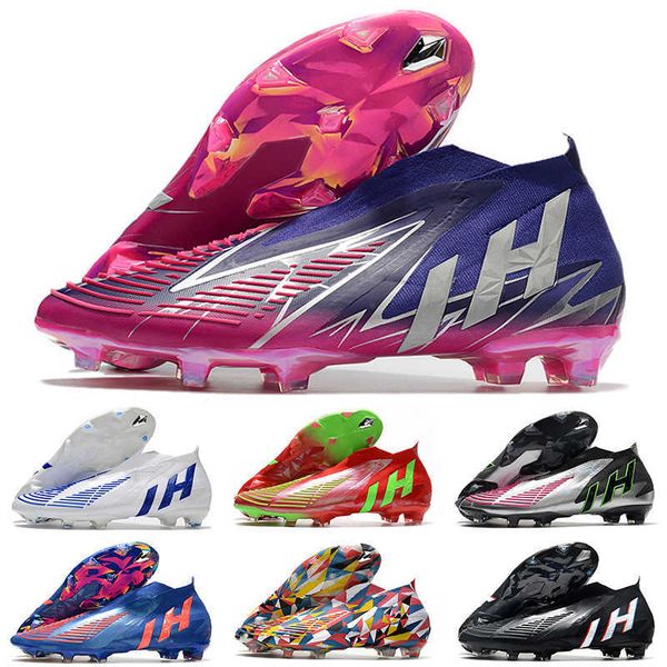 

mens shoes chuteiras predator edge fg high ankle soccer cleats shoe core black 22+ accelerator football boots botas de futbol