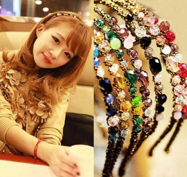 

women crystal hair band hair clip loop colorful noble crystal headband hairpin jewelry fashion hair accessories2934702, Silver