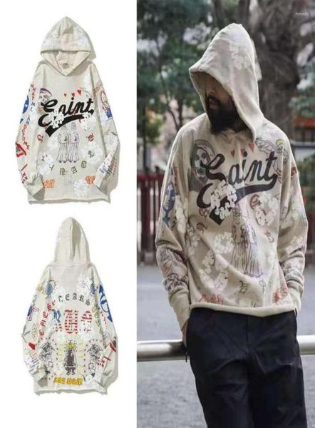 

men's hoodies khaki scrawl letter streetwear sweatshirts pullover hooded casual 3011617, Black