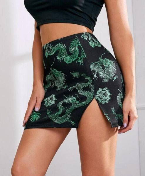 

skirts chinese dragon print skirt q3t50123456789105407067015569050, Black