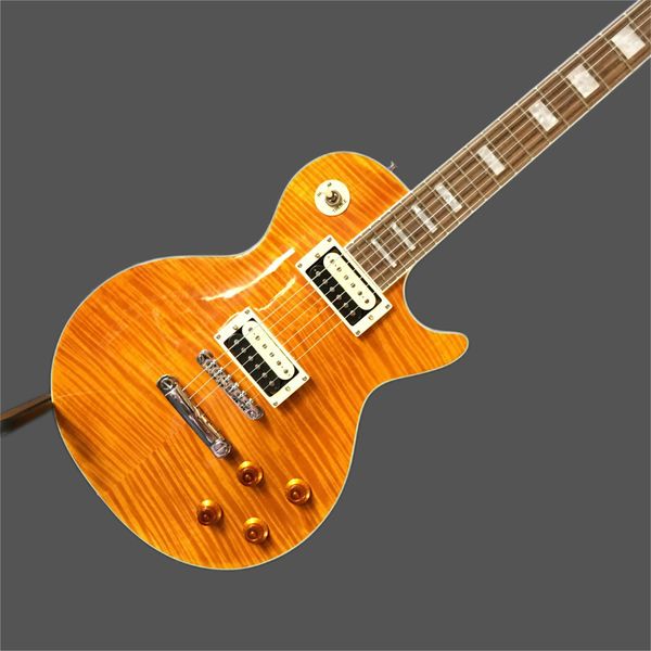 

lp electric guitar with flame beige pickup, support for customization