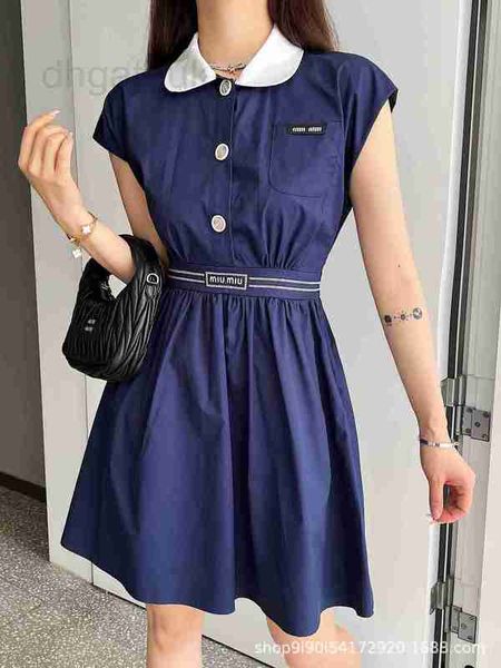 

basic & casual dresses designer summer new niche waist letter embroidered design with fashionable contrast color slim drop shoulder sleeve d, Black;gray