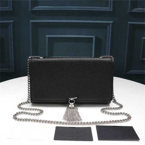 

lady mirror quality designer tassels bags women chian classic shoulder bag black leather armpit crossbody luxurys handbag 230715