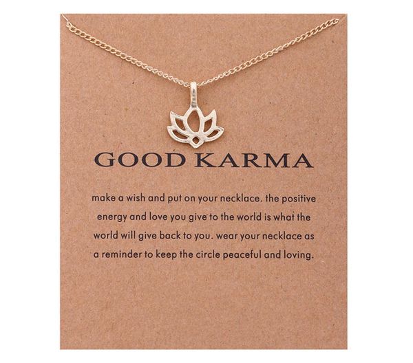 

fashion no dogeared logo new goldcolor fashion jewelry good karma happy lotus choker necklace jewelry gift whos5568283, Silver