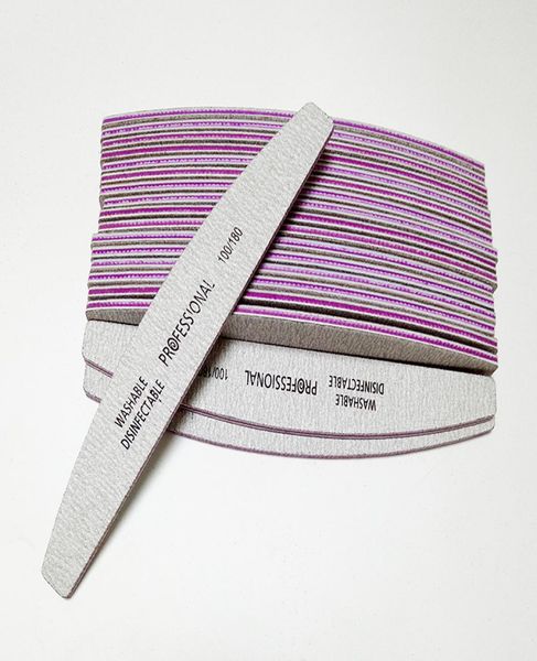 

50pcs boat shape emery professional nail file 100180 manicure art nail file tools cuticle remover buffer art sets7524898, Silver