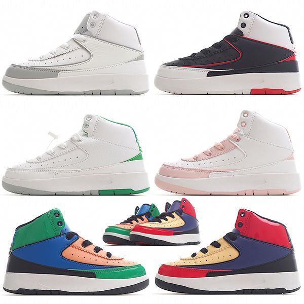

2023 jumpman 2s basketball kids shoes for boys girls children toddler cool grey racer pink black white 2 sports trainer youth kid athletic o